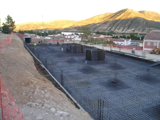 Estructuras hormigón. Centro tercera edad, Mequinenza, Zaragoza